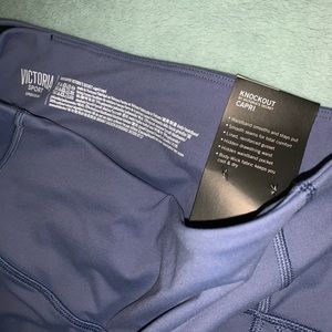 Blue workout capris